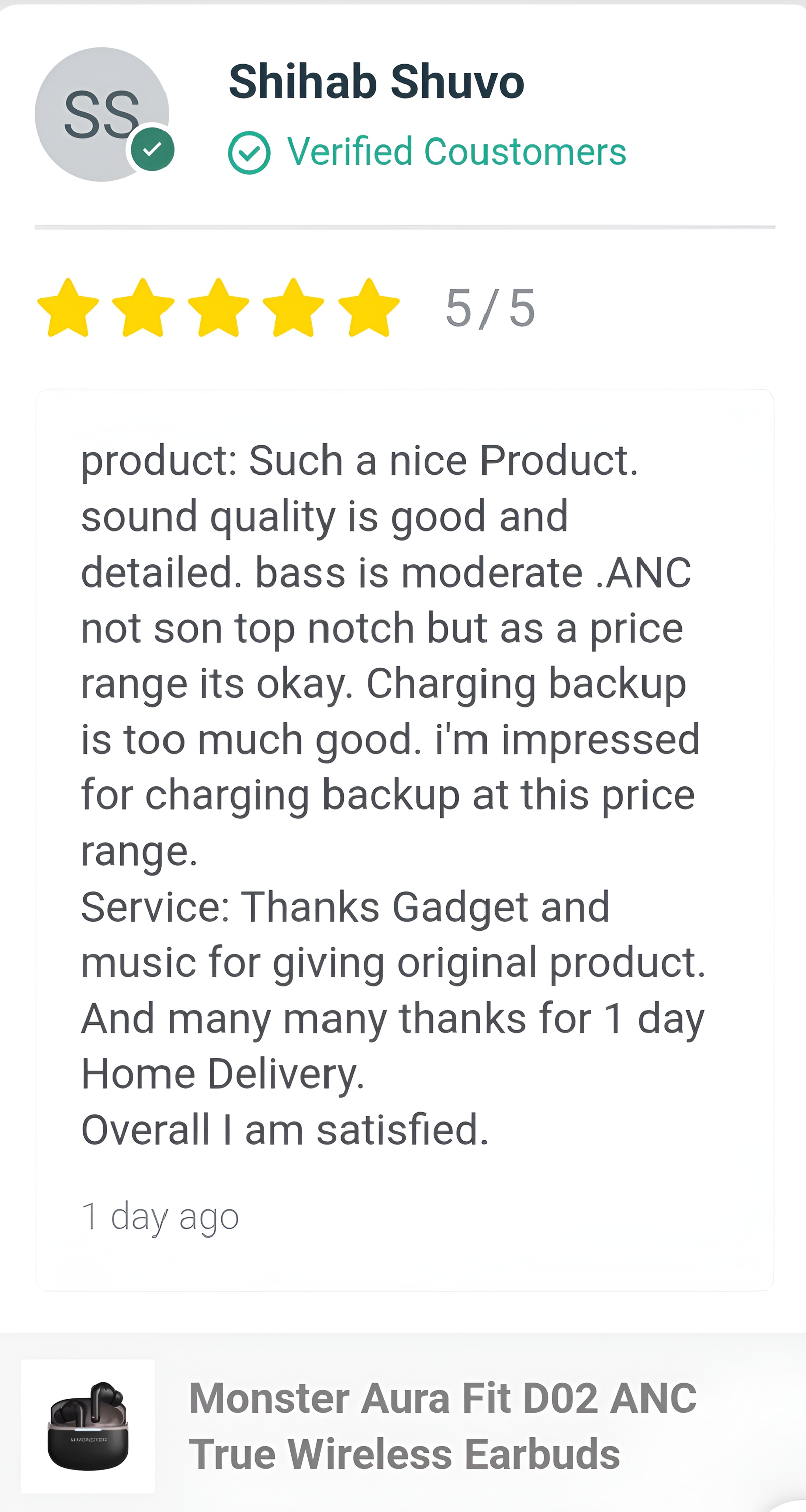 Customer Review
